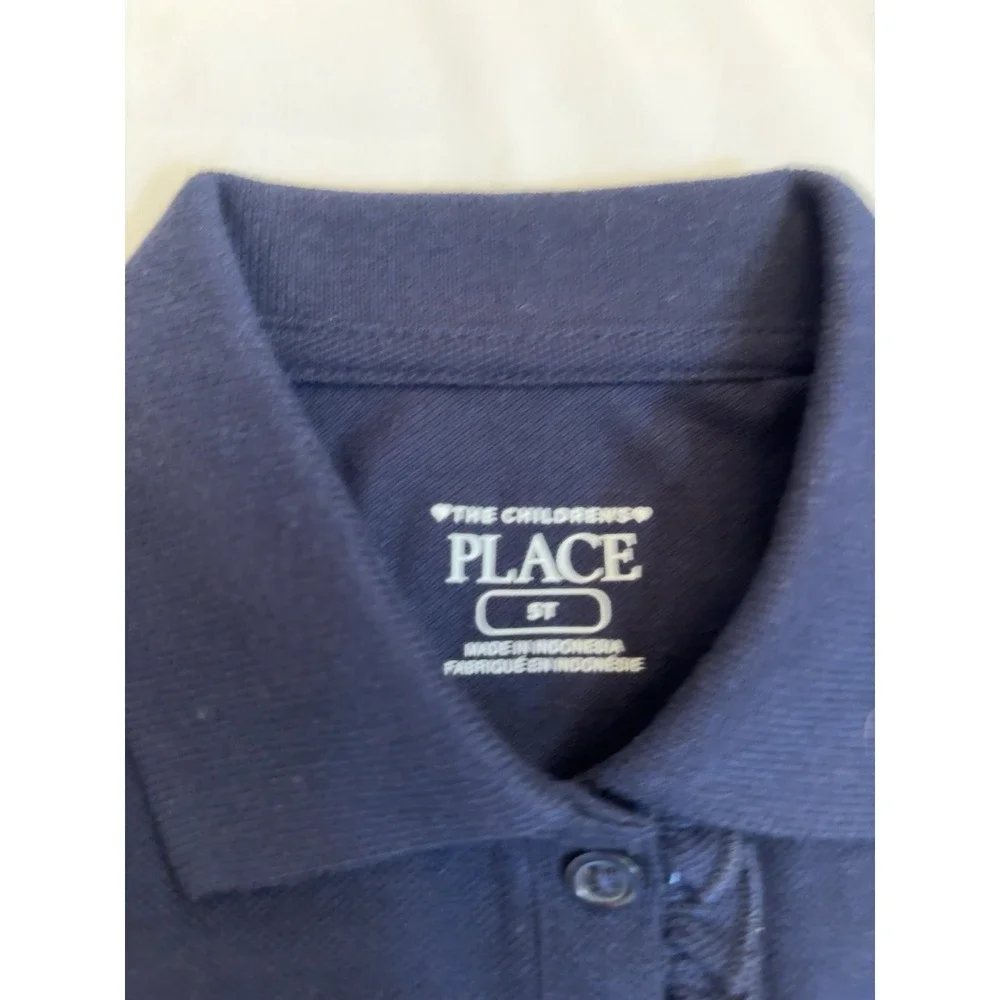 The Childrens Place Girls 5T Polo Shirt Bundle Navy White Ruffle School Uniform